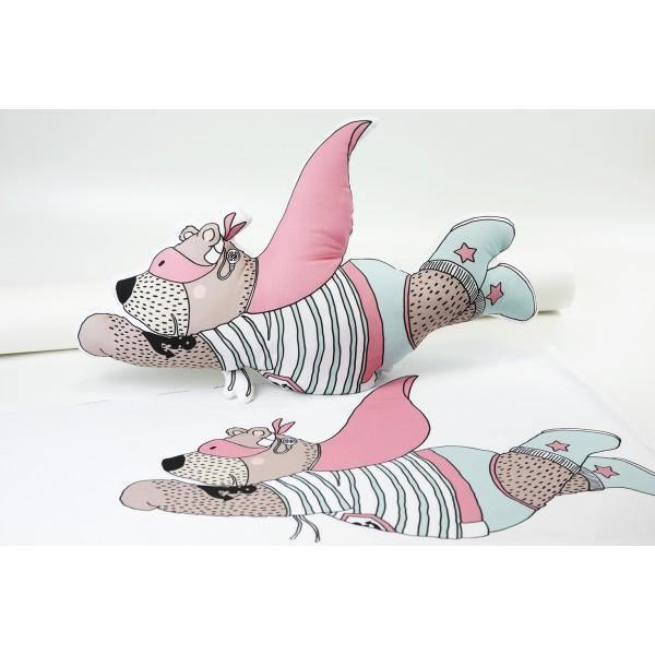 CUT & SEW - DIY Kit for One Hero Bear Cushion in Pink-DIY Kit-Jelly Fabrics