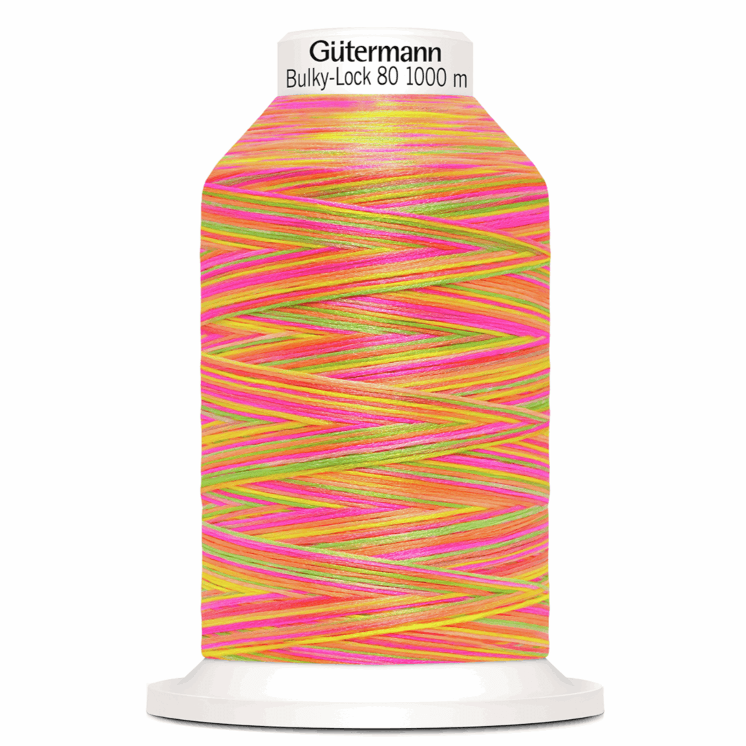 Gutermann Overlock Yarn - Bulky-Lock 80 : 1000 M Pink-Yellow-Green (9878)-Thread-Jelly Fabrics