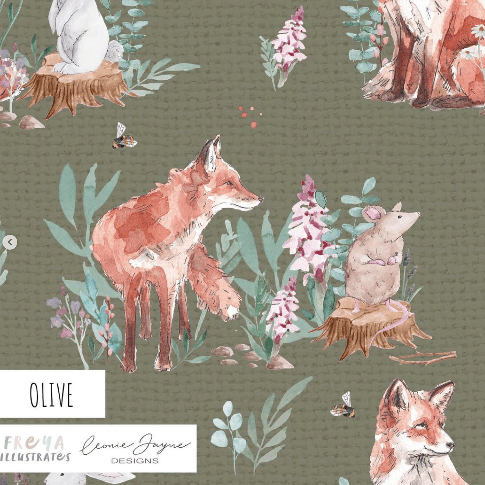 Organic Cotton Jersey - Fable in Olive (EXCLUSIVE)-Jersey Fabric-Jelly Fabrics