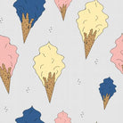 Organic Cotton Jersey Fabric - Gelato Ice Cream in Grey-Organic Jersey-Jelly Fabrics
