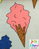 Organic Cotton Jersey Fabric - Gelato Ice Cream in Grey-Organic Jersey-Jelly Fabrics
