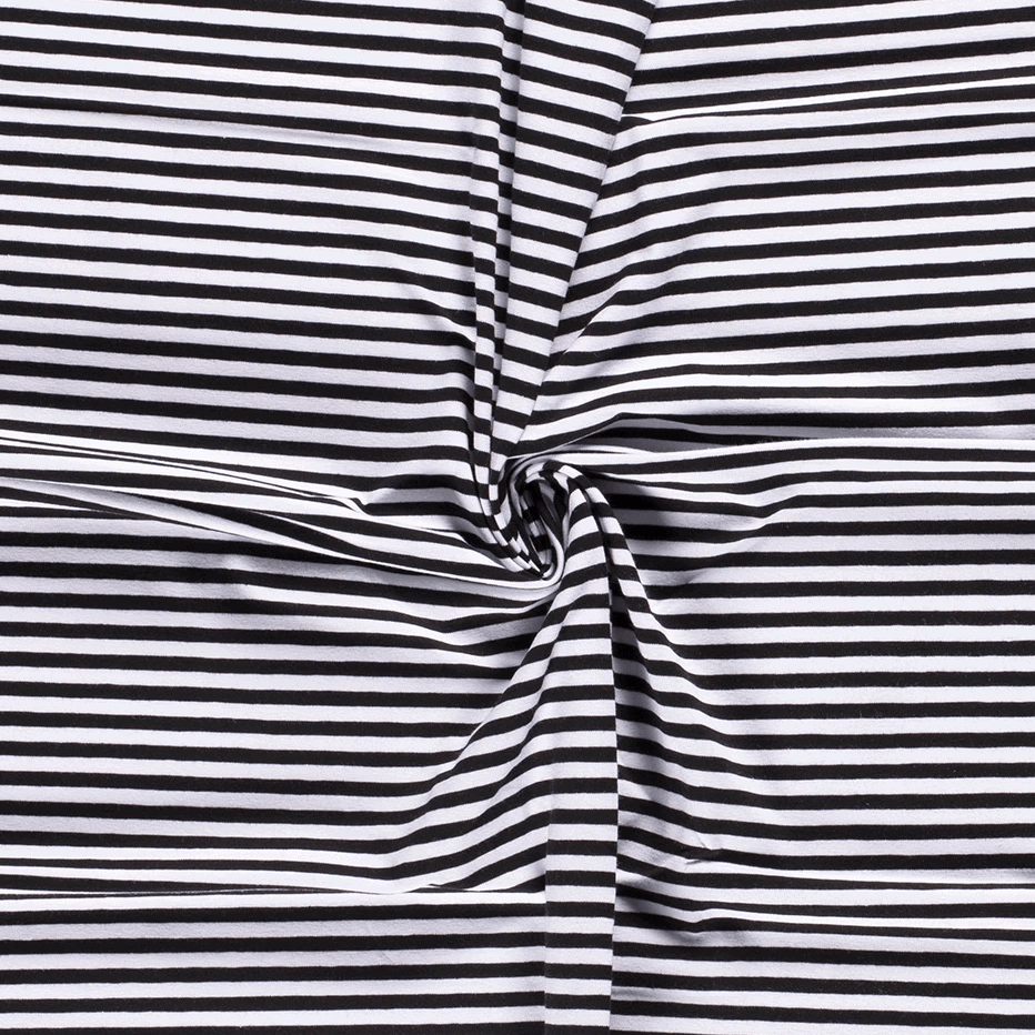 Jersey Fabric - Black and White Stripes-Jersey Fabric-Jelly Fabrics