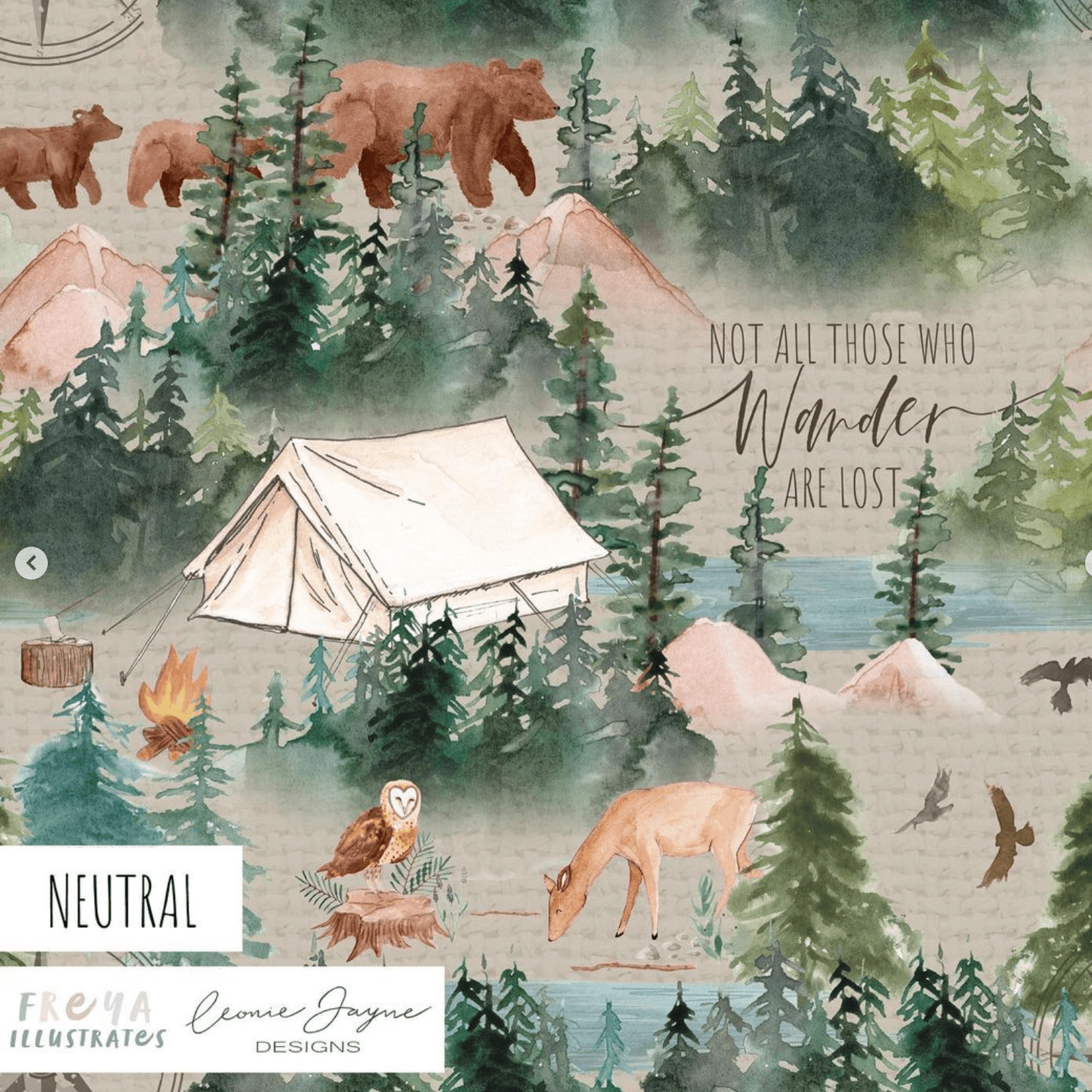 French Terry Loop Back - Wanderlust in Neutral (EXCLUSIVE)-French Terry-Jelly Fabrics