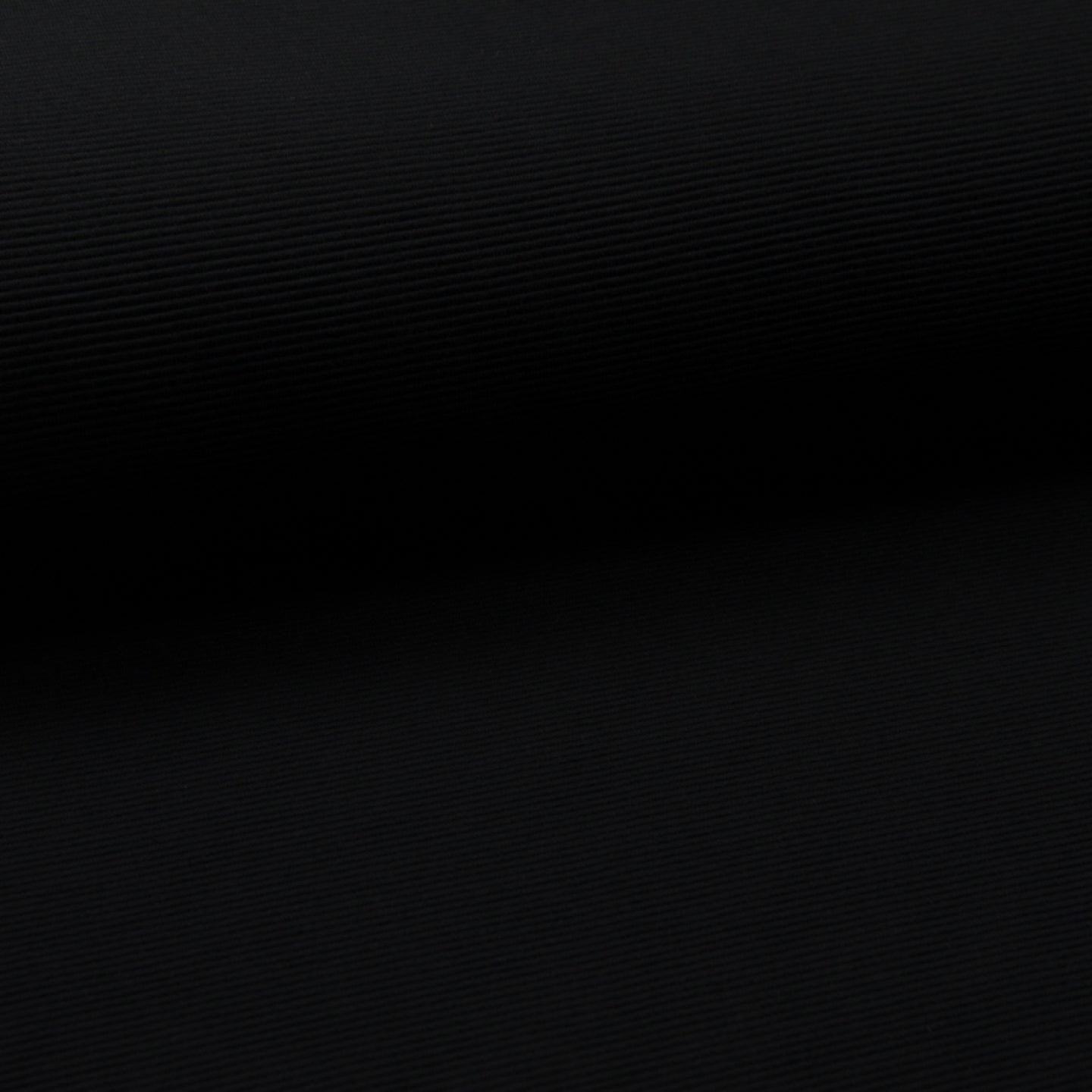 Ribbed Jersey - Black-Jersey Fabric-Jelly Fabrics