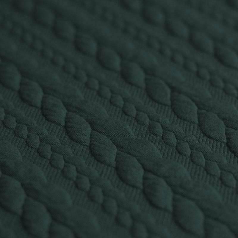 Cable Knit Jersey - Dark Green-Jacquard-Jelly Fabrics