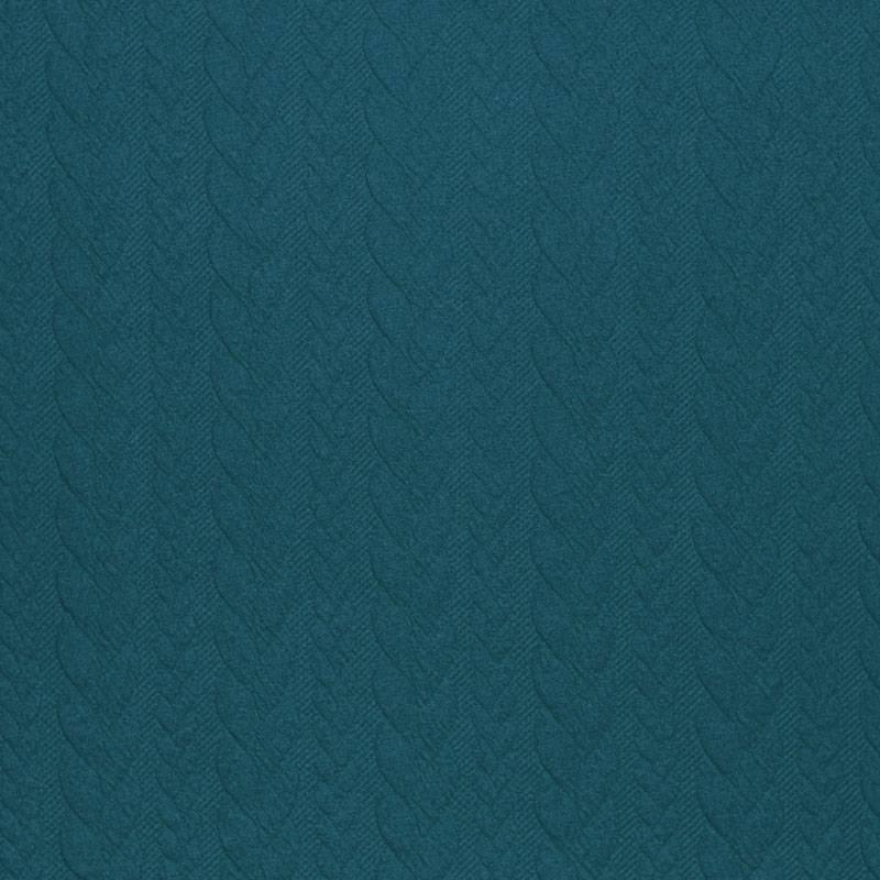 Cable Knit Jersey - Solid in Petrol-Jacquard-Jelly Fabrics