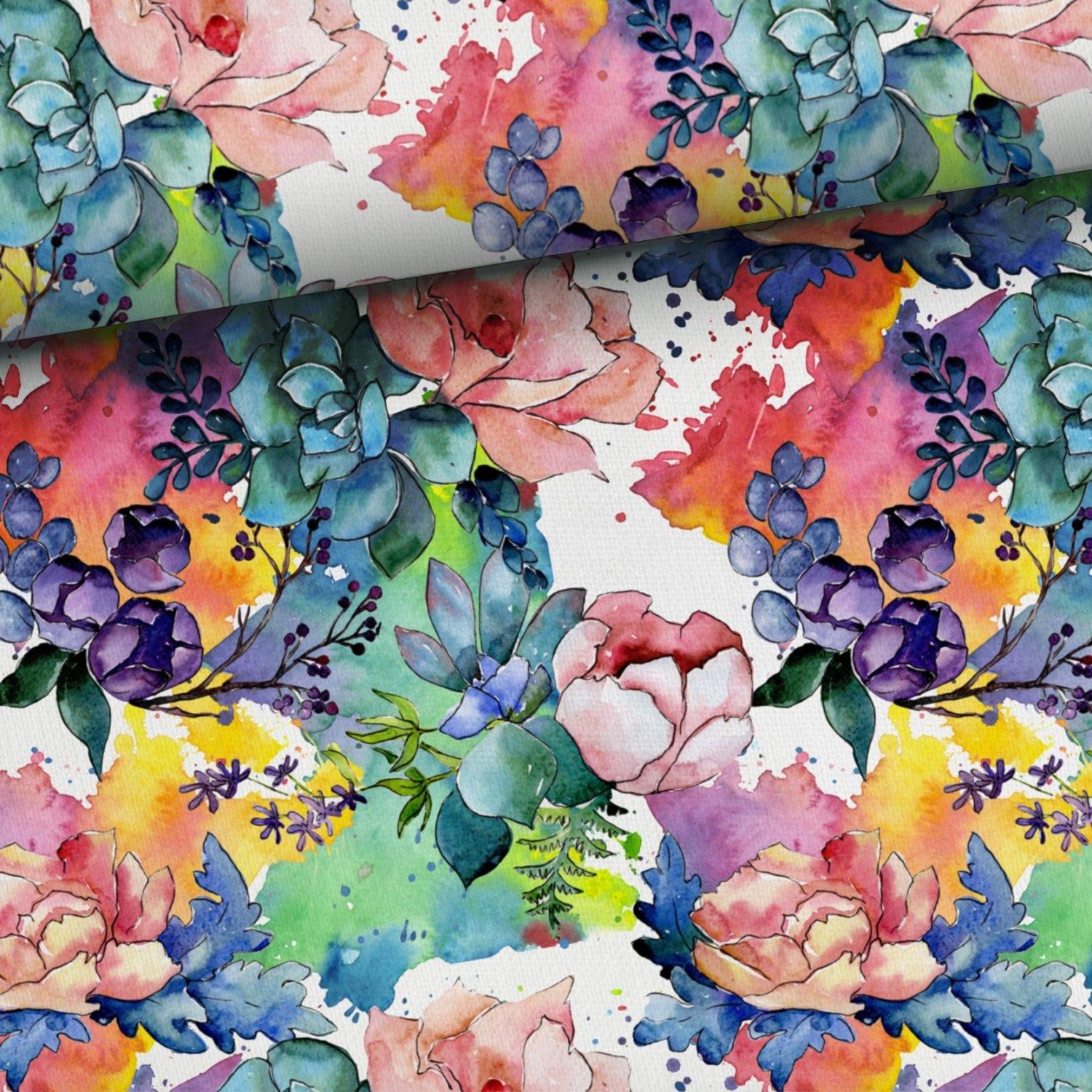 French Terry Loop Back - Blooming Flowers-French Terry-Jelly Fabrics