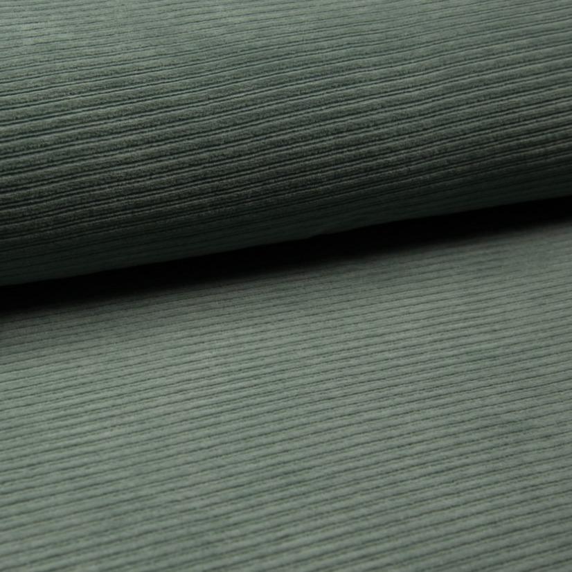 Wide Stretch Corduroy Jersey - Dusty Green-Corduroy-Jelly Fabrics