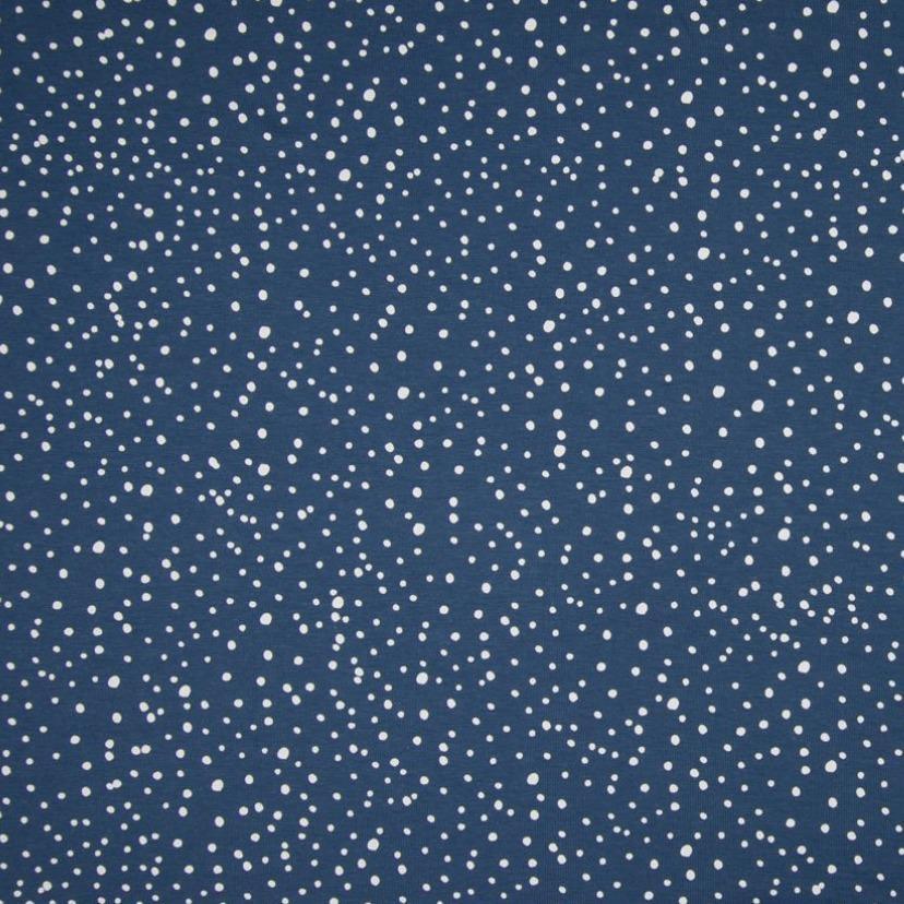 Cotton Jersey - Dots in Jeans Blue-Jersey Fabric-Jelly Fabrics