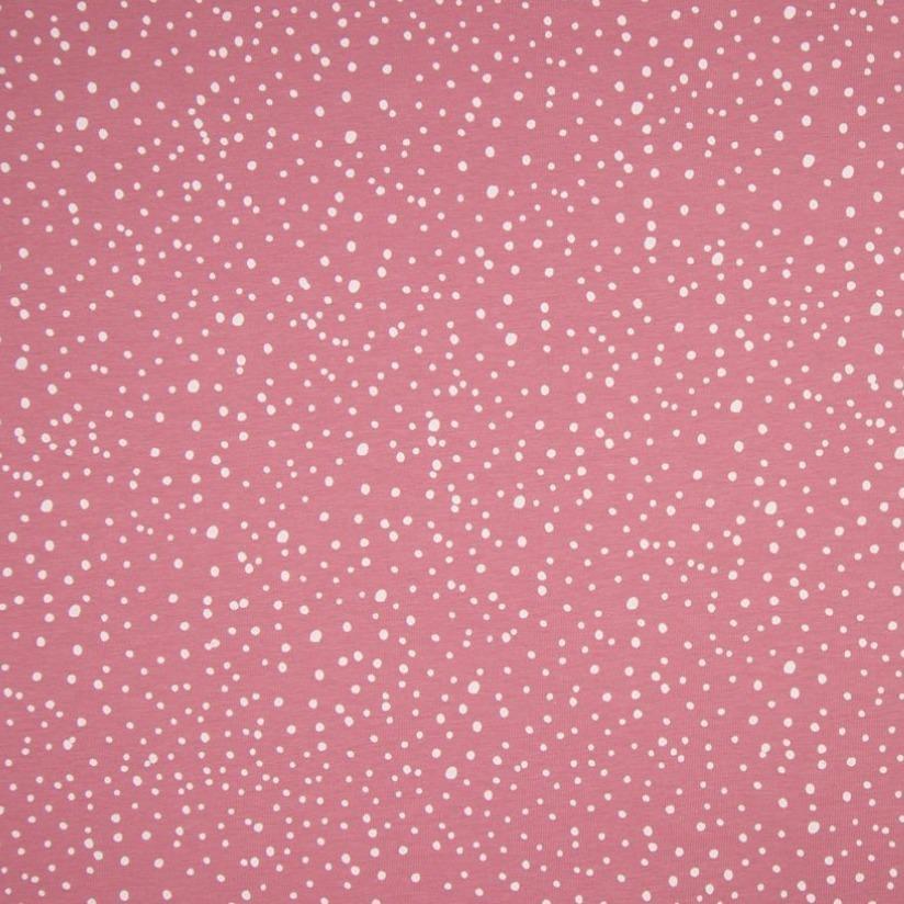 Cotton Jersey - Dots in Dark Rose-Jersey Fabric-Jelly Fabrics