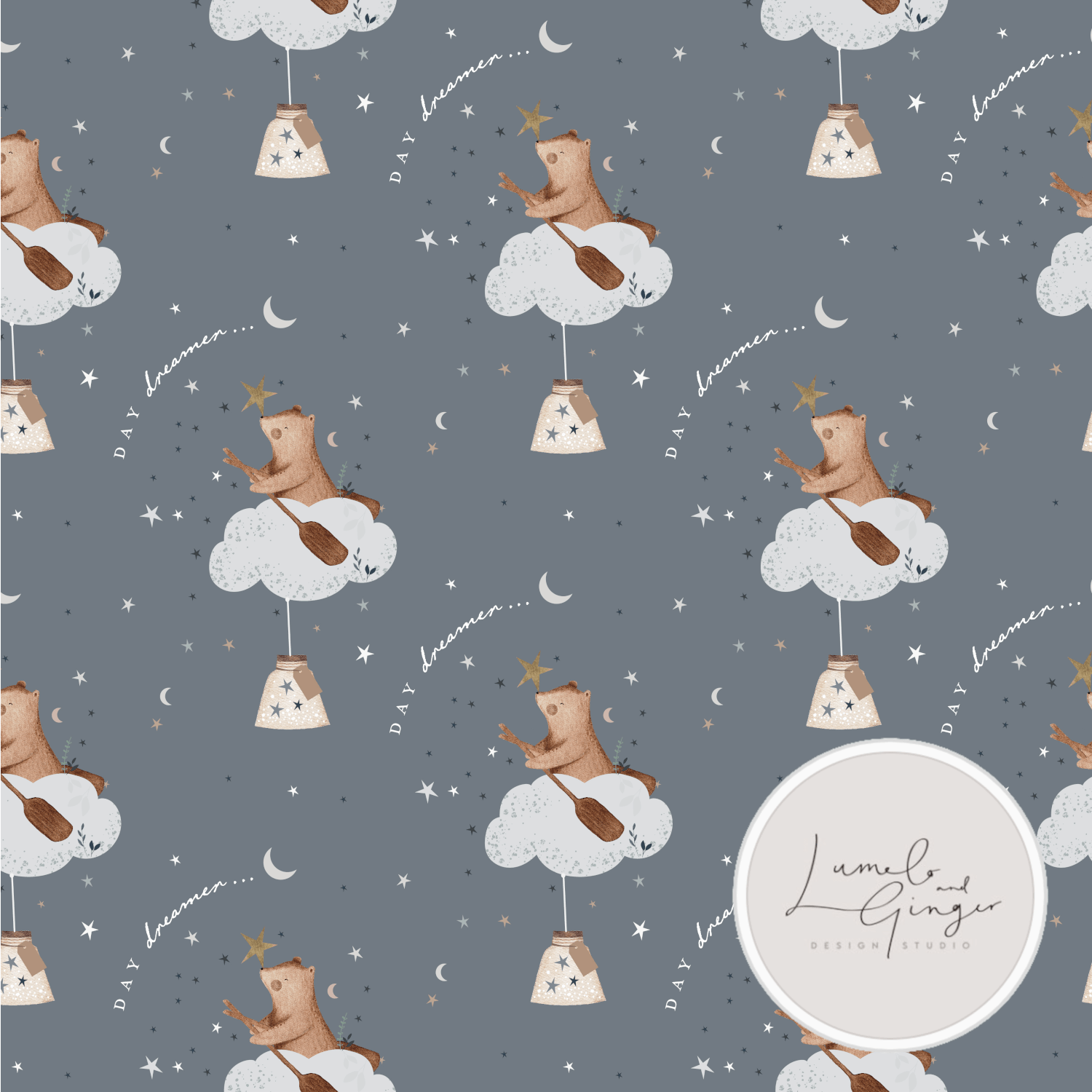 PRE-ORDER!!! - Cotton Jersey - DREAMER in Stone (due Mar)-Jersey Fabric-Jelly Fabrics