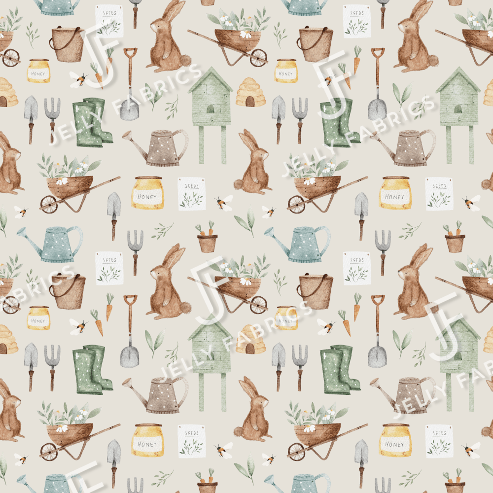 PRE-ORDER!!! - Cotton Jersey - LOTTIE's Patch in Ecru (due July)-Jersey Fabric-Jelly Fabrics