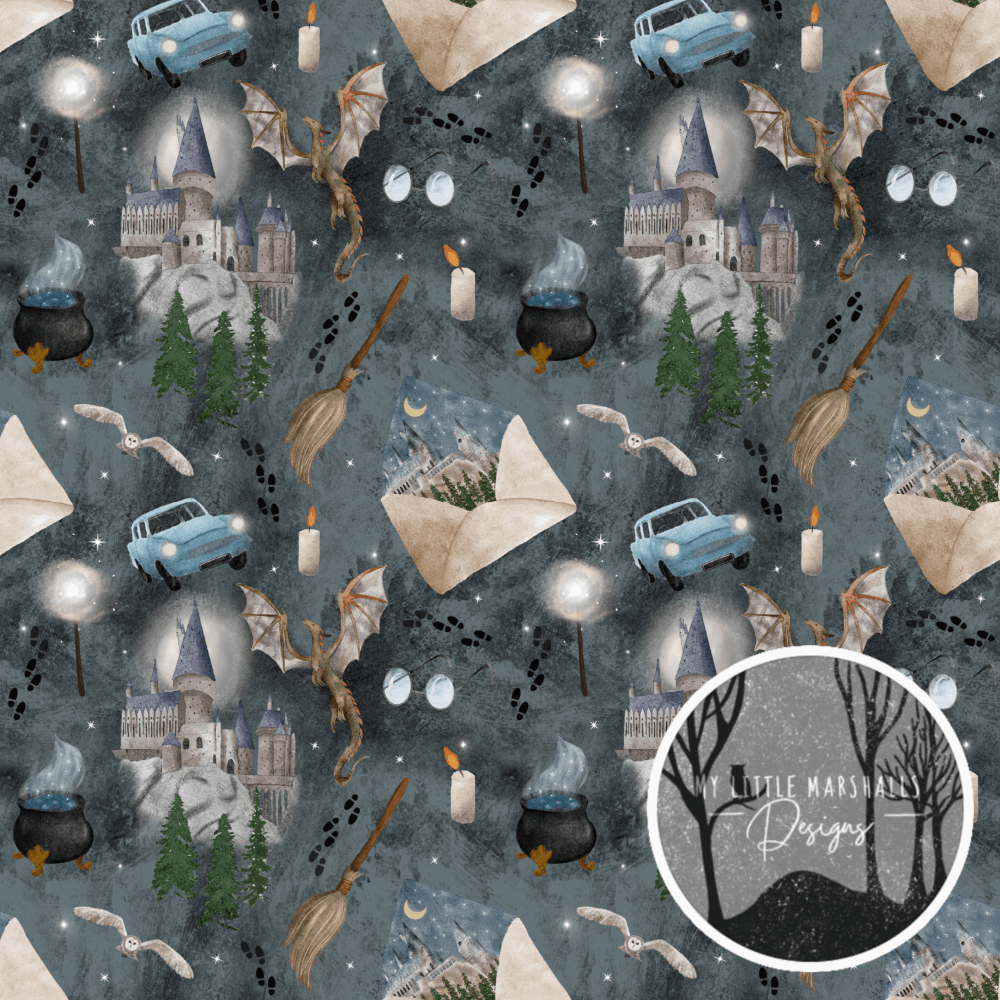 Cotton Jersey - A bit of Magic in Dark Grey (EXCLUSIVE)-Jersey Fabric-Jelly Fabrics