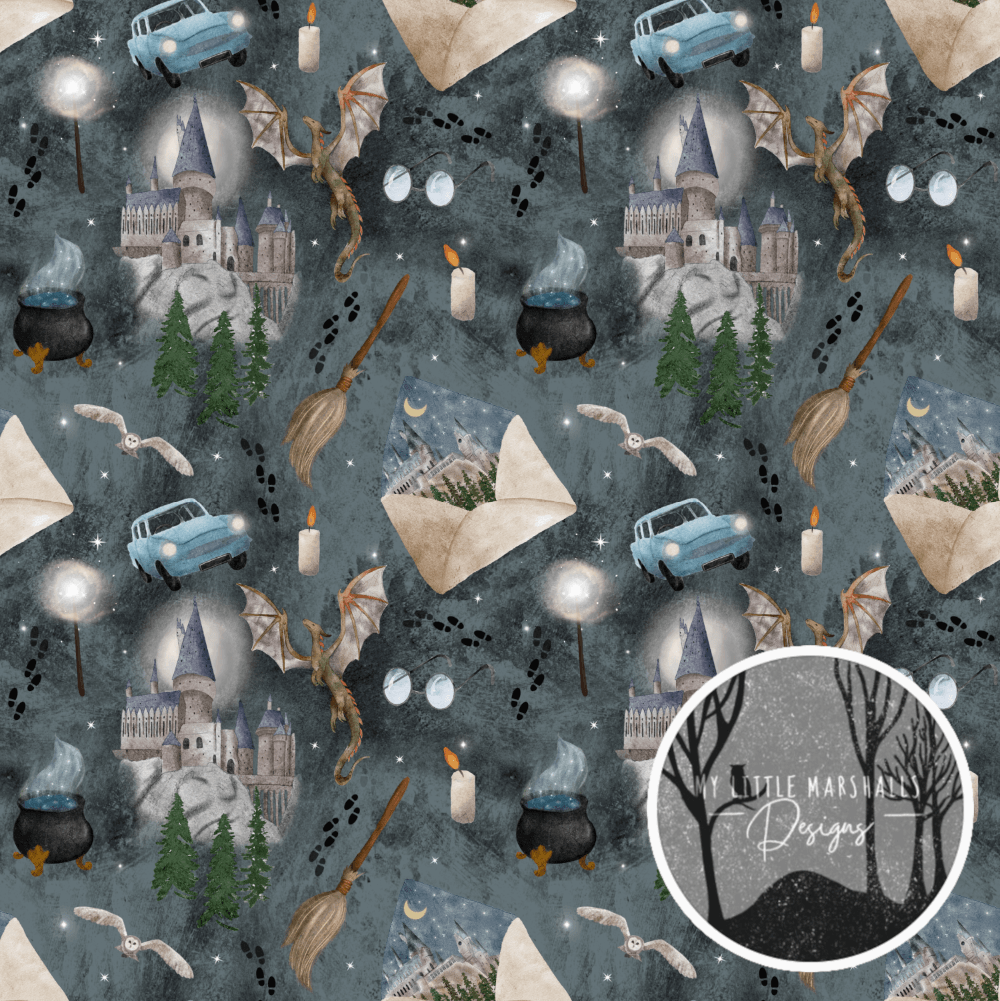 Cotton Jersey - A bit of Magic in Dark Grey (EXCLUSIVE)-Jersey Fabric-Jelly Fabrics