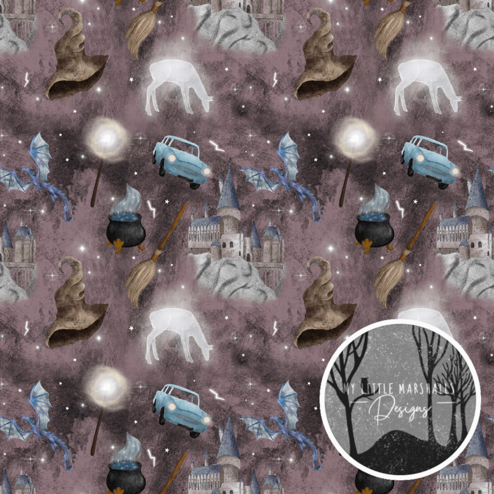 Cotton Jersey - A bit of Magic in Lavender (EXCLUSIVE)-Jersey Fabric-Jelly Fabrics