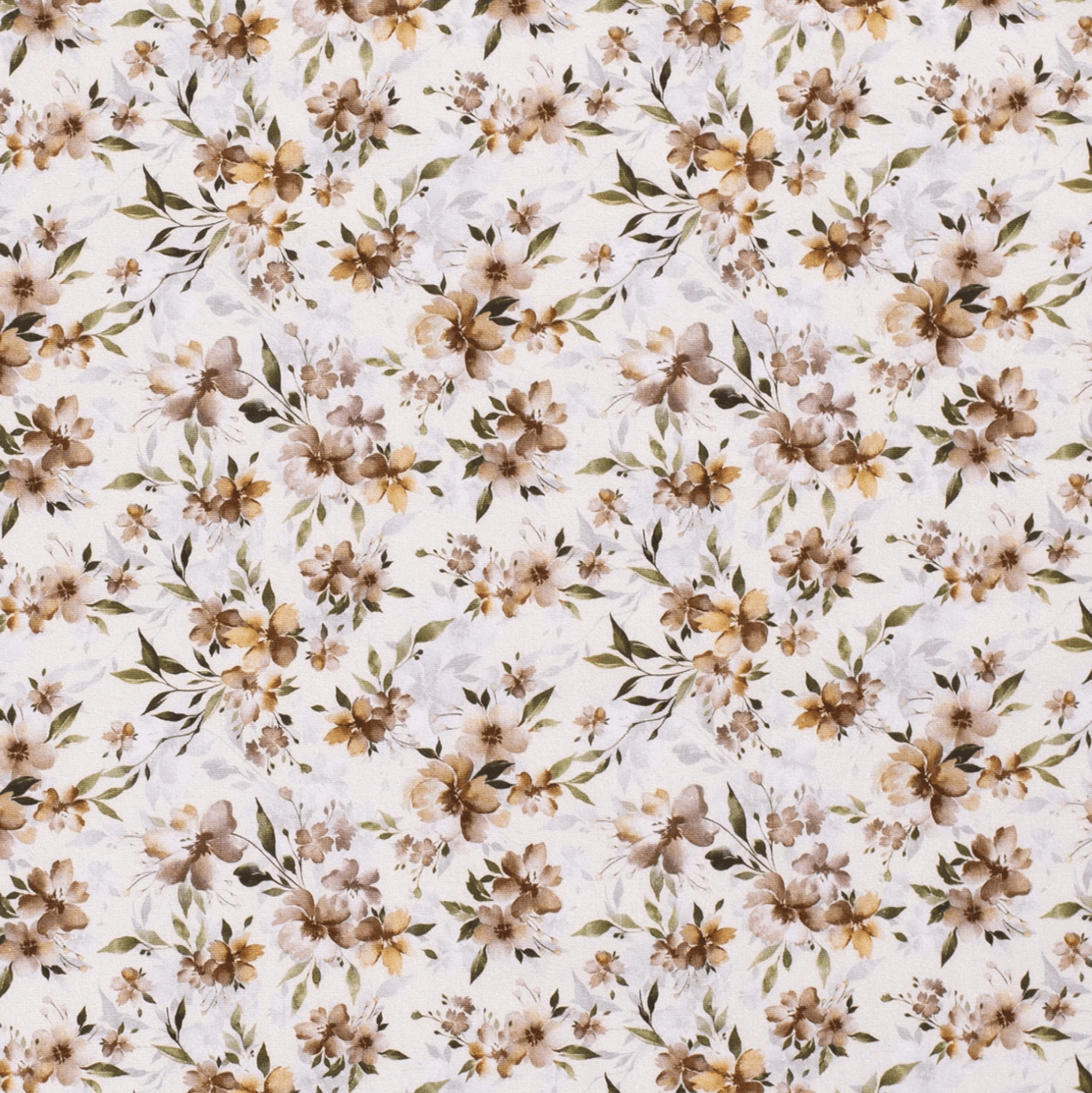 Organic Cotton Jersey - Natural Flowers-Organic Jersey-Jelly Fabrics