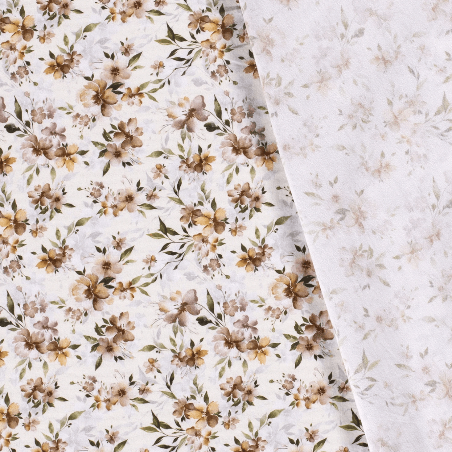 Organic Cotton Jersey - Natural Flowers-Organic Jersey-Jelly Fabrics