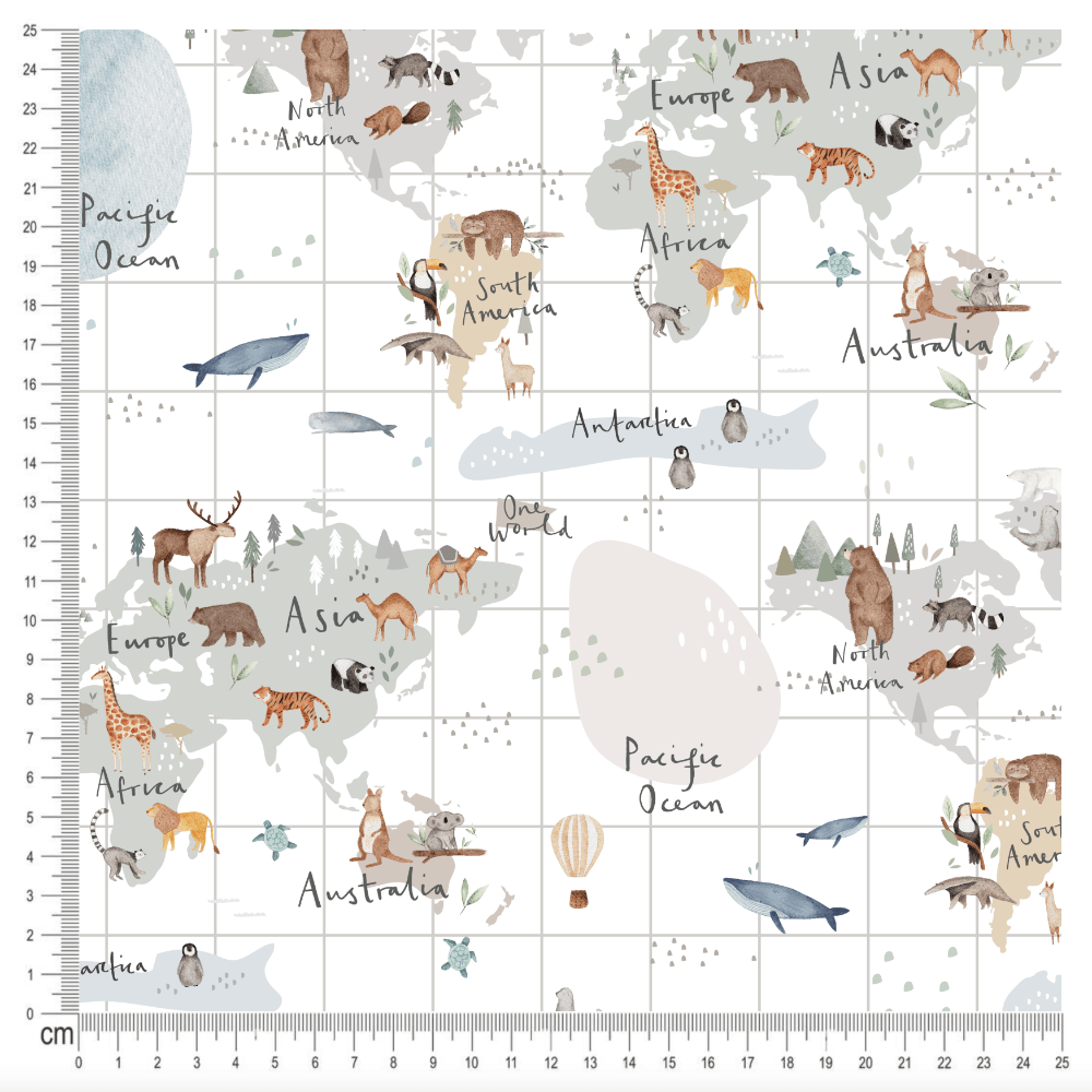 Cotton Jersey - One World in Grid-Jersey Fabric-Jelly Fabrics