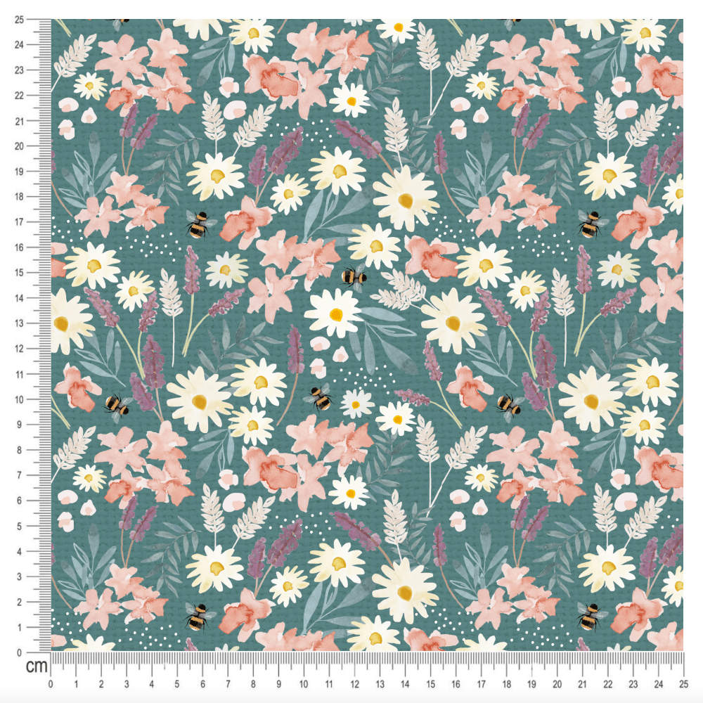 PRE-ORDER!!! - Cotton Jersey - Ophelia in Teal (EXCLUSIVE) (due July)-Jersey Fabric-Jelly Fabrics