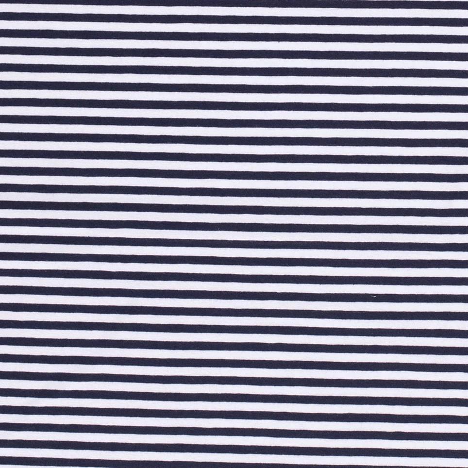 Cotton Jersey - Navy Blue and White Stripes-Jersey Fabric-Jelly Fabrics