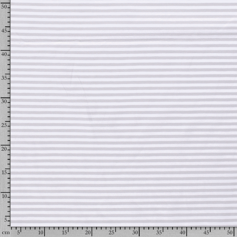 Cotton Jersey - Light Grey and White Stripes-Jersey Fabric-Jelly Fabrics
