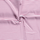 Cotton Jersey Fabric - Old Pink with White Stripes-Jersey Fabric-Jelly Fabrics