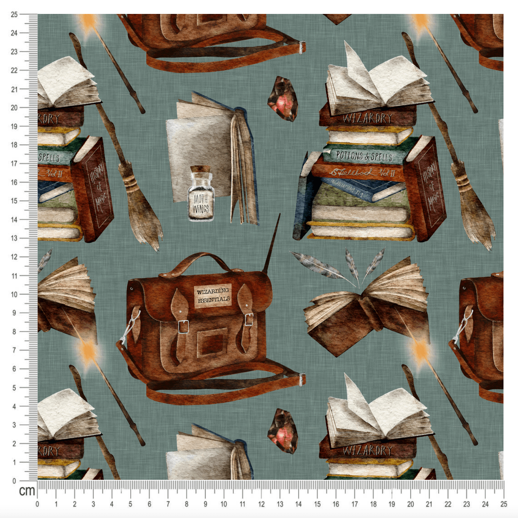 Cotton Jersey - Wizarding Essentials Steel Blue (EXCLUSIVE)-Jersey Fabric-Jelly Fabrics