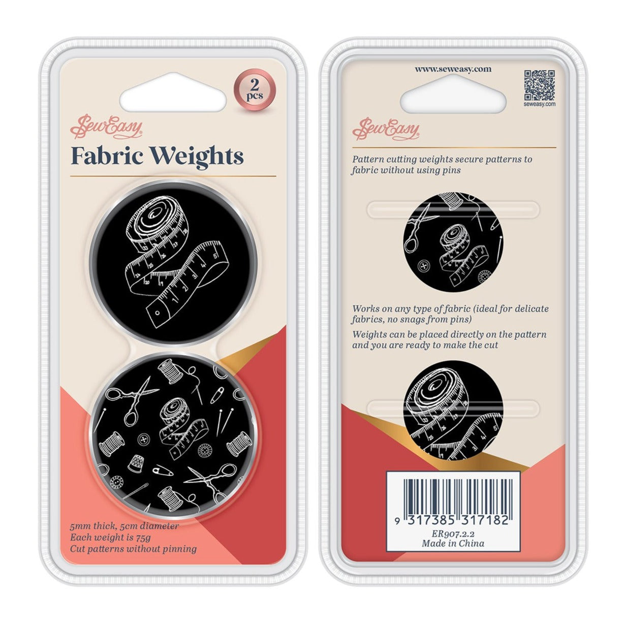 Fabric Weights: Notions (pack of 2) – Jelly Fabrics Ltd