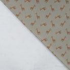 Giraffe pattern jersey fabric close-up