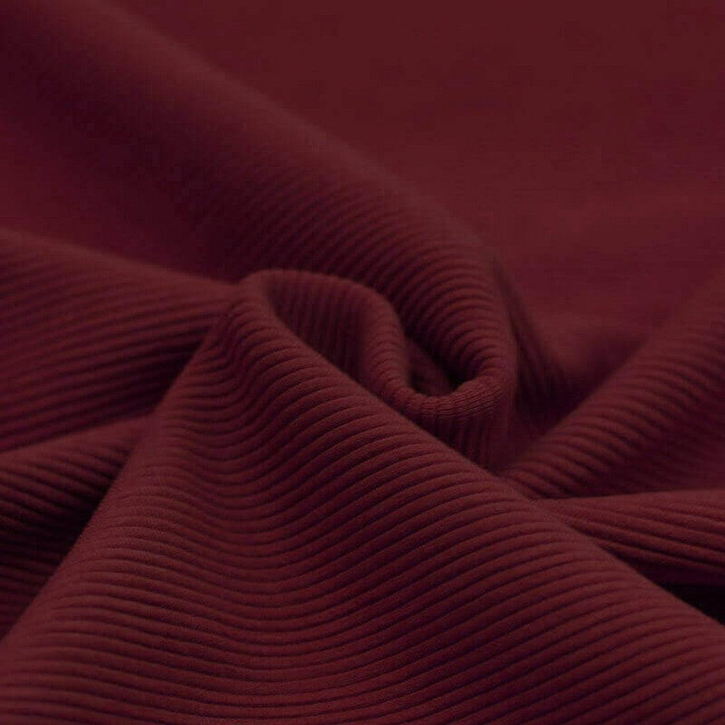 Ribbed Jersey - Bordeaux-Jersey Fabric-Jelly Fabrics