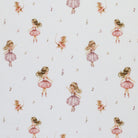 Girls ballet dancers and mice on printed fabric