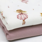 Pink ballerina girl on ribbed fabric