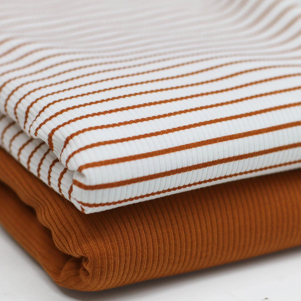 Fine Ribbed Jersey Fabric - Cognac Stripes | Jelly Fabrics – Jelly ...