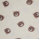 Pattern of teddy bear faces on plush fabric