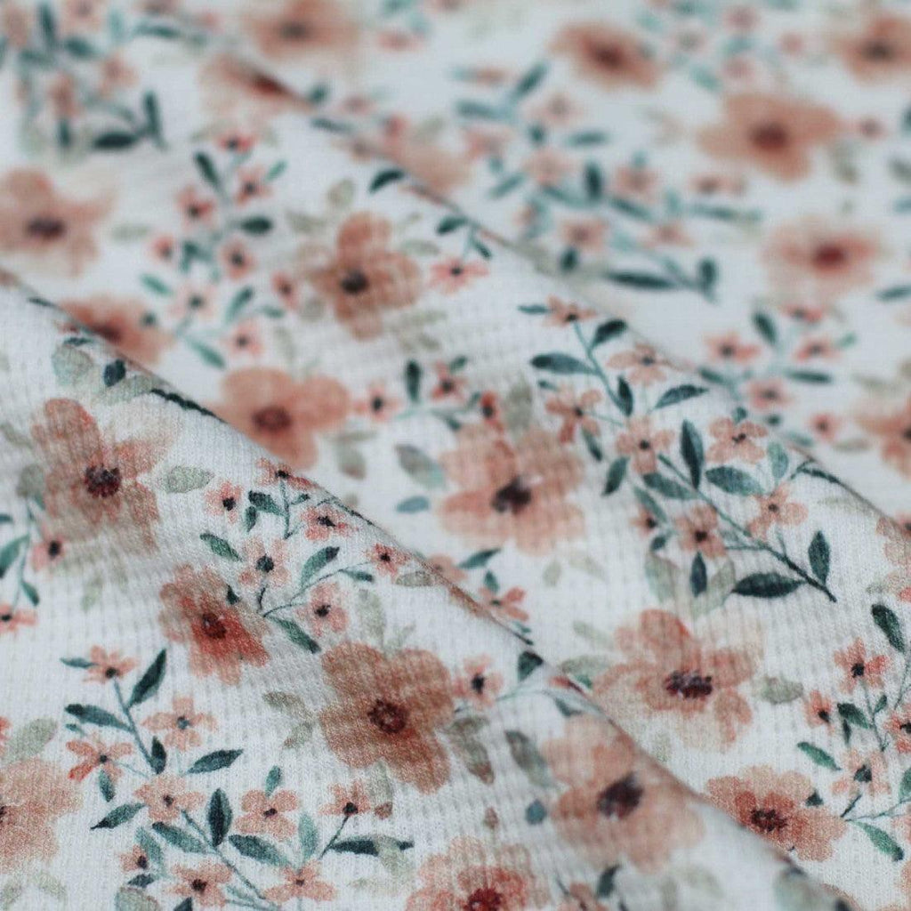 Waffle Knit - Flowering Quince-Jersey Fabric-Jelly Fabrics