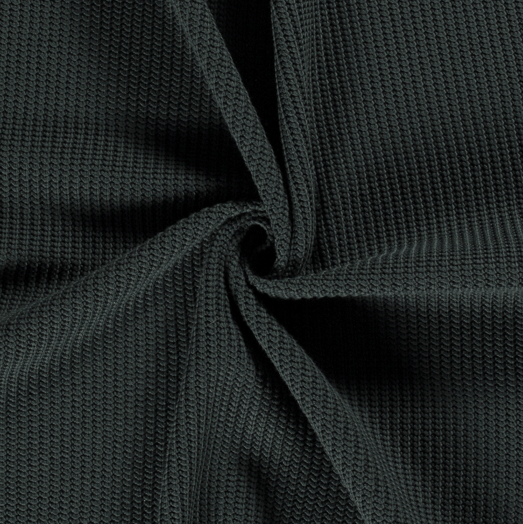 Chunky Knit Fabric - Dark Green-Rib Knit-Jelly Fabrics