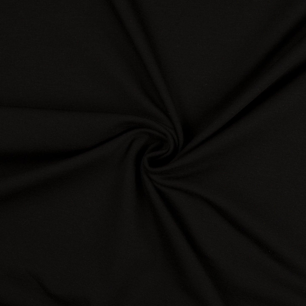 Cotton Jersey - Black (NEW)-Jersey Fabric-Jelly Fabrics