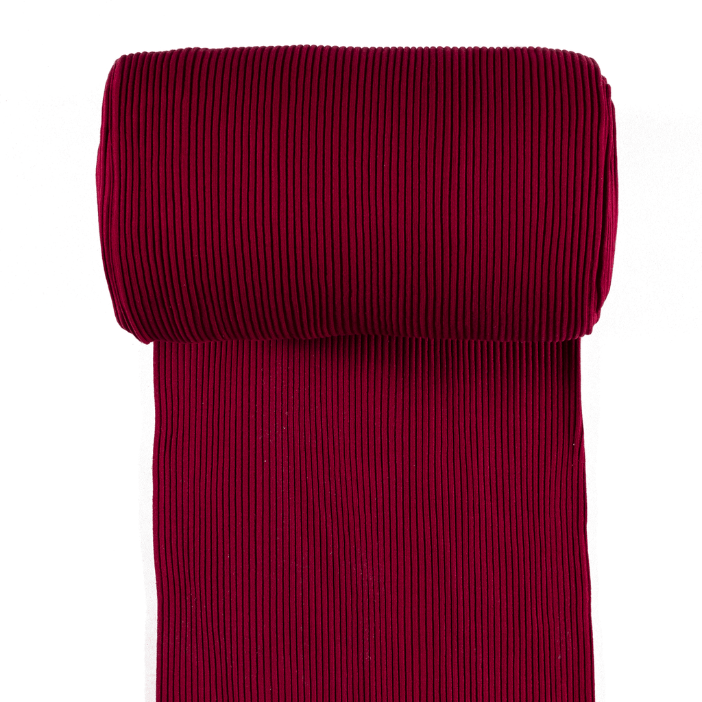 Chunky Tubular Ribbing - Bordeaux-Rib Knit-Jelly Fabrics