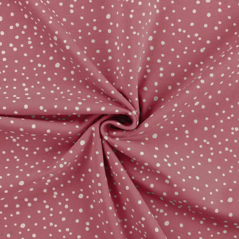 Jersey Fabric - Dots in Dusty Rose