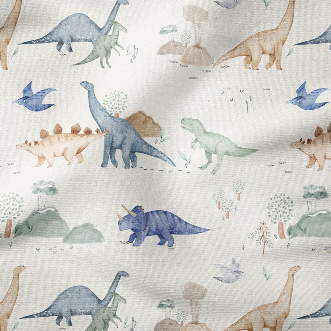 Jersey Fabric Dinosaur Parade Ecru Jelly Fabrics Jelly Fabrics Ltd