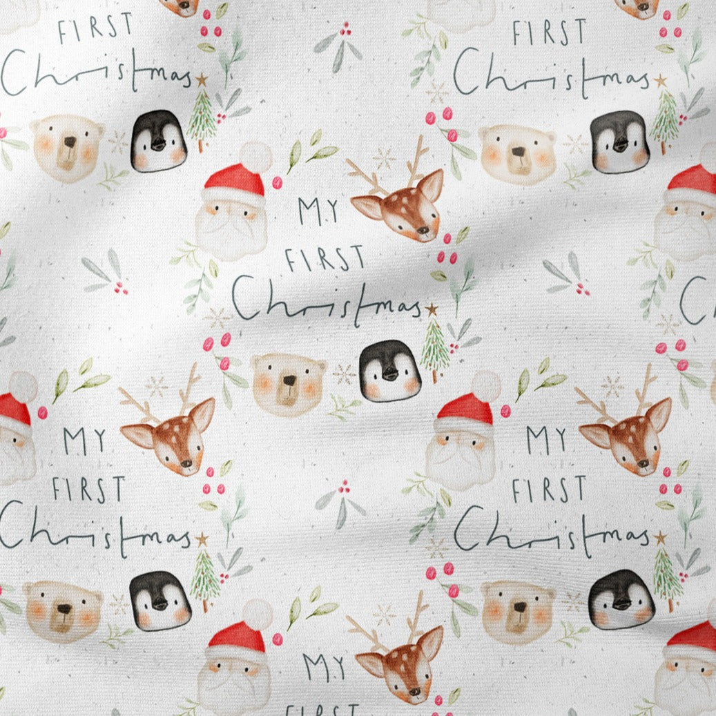 Christmas knit fabric by the yard discount