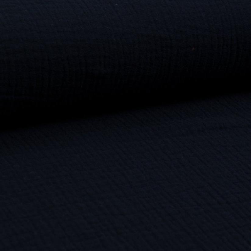 Double Gauze Fabric - Solid in Navy-Muslin Fabric-Jelly Fabrics