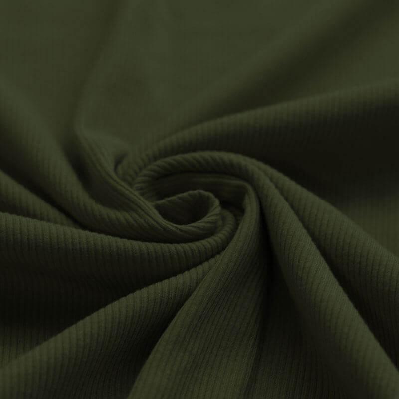 Ribbed Jersey - Army Green-Jersey Fabric-Jelly Fabrics