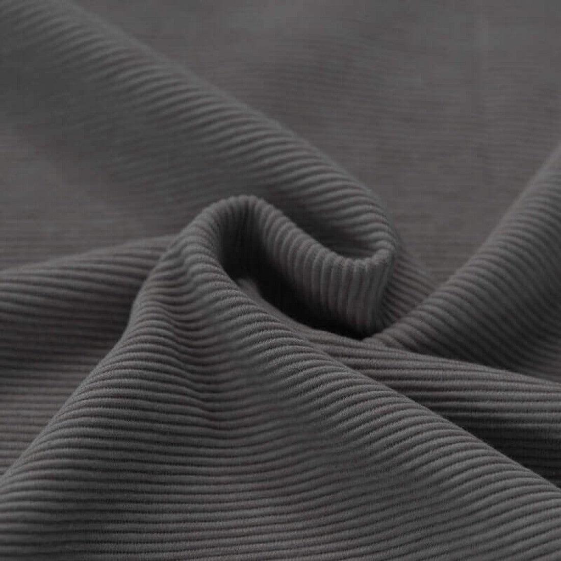 Ribbed Jersey Fabric - Dark Grey Melange | Jelly Fabrics – Jelly ...