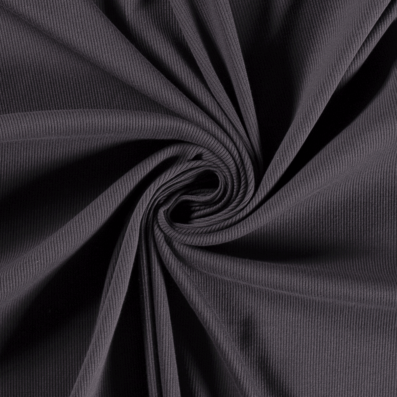 Fine Ribbed Jersey - Dark Grey-Jersey Fabric-Jelly Fabrics