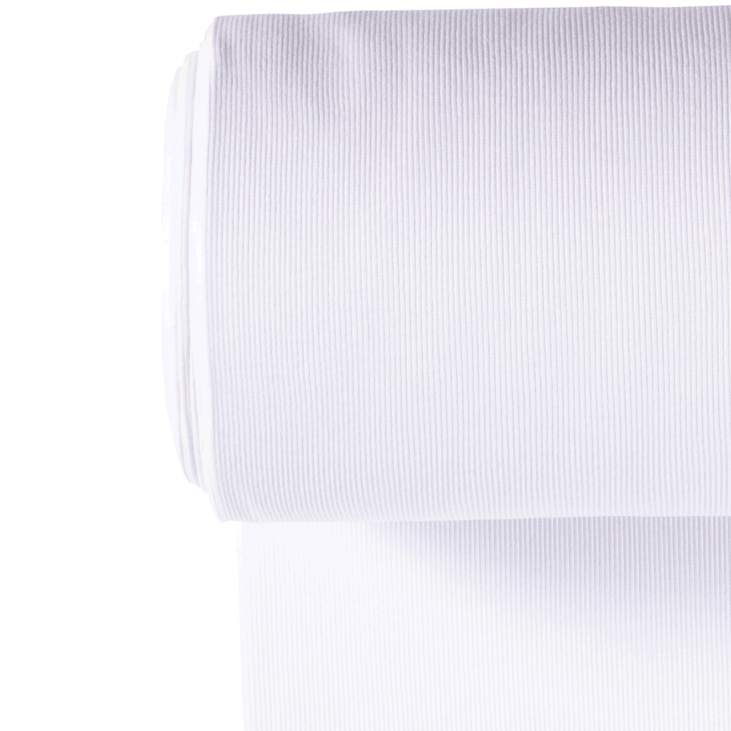 Tubular Ribbing 2x2 - White-Rib Knit-Jelly Fabrics