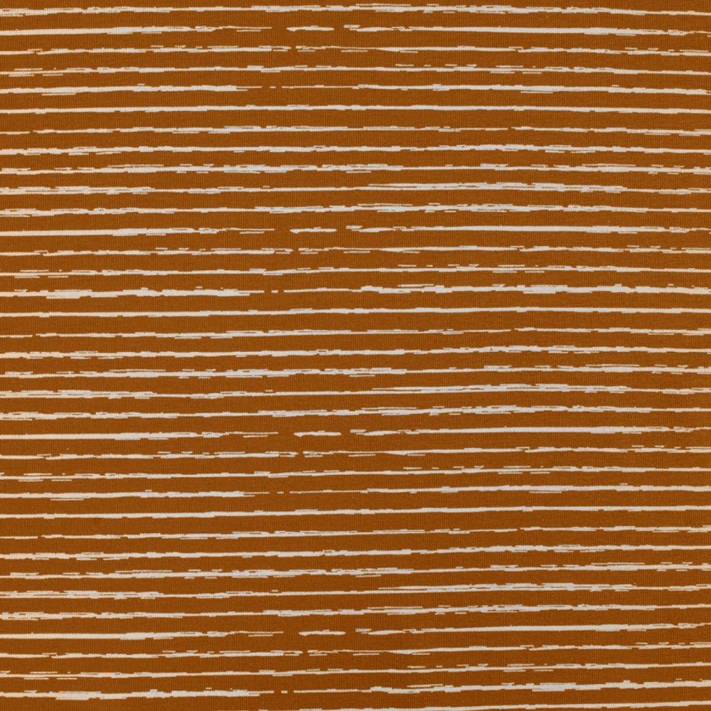 Cotton Jersey - Stripes in Caramel-Jersey Fabric-Jelly Fabrics