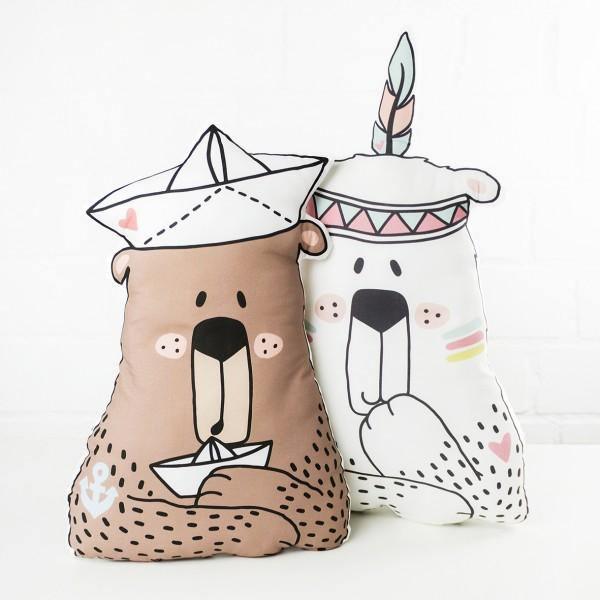 CUT & SEW - DIY Kit for One Sailor Bear Cushion with Two Paper Boats-DIY Kit-Jelly Fabrics