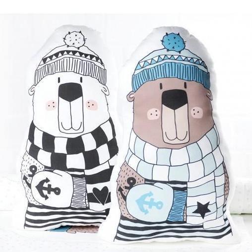 CUT & SEW - DIY Kit for Two Winter Bear Cushions in Mint and White-DIY Kit-Jelly Fabrics