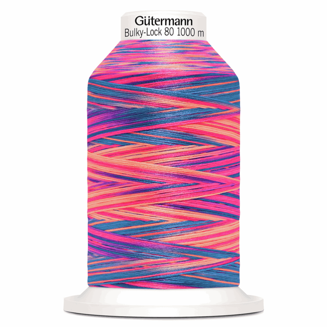 Gutermann Overlock Yarn - Bulky-Lock 80 : 1000 M Blue-Pink-Peach (9814)-Thread-Jelly Fabrics